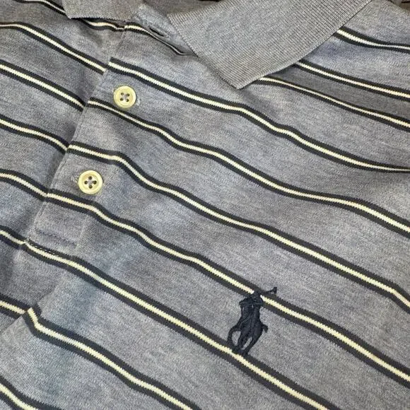 Polo Ralph Lauren Classic Fit Short Sleeve Shirt Blue White Stripes Men’s Large - Picture 8 of 8